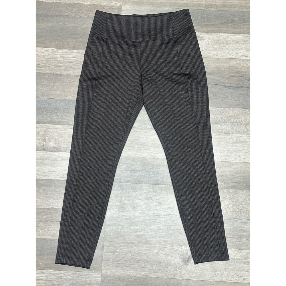 Athleta Delancey High Rise Houndstooth Brown Tight Leggings Size M (631729)
